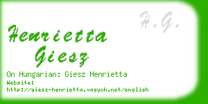 henrietta giesz business card